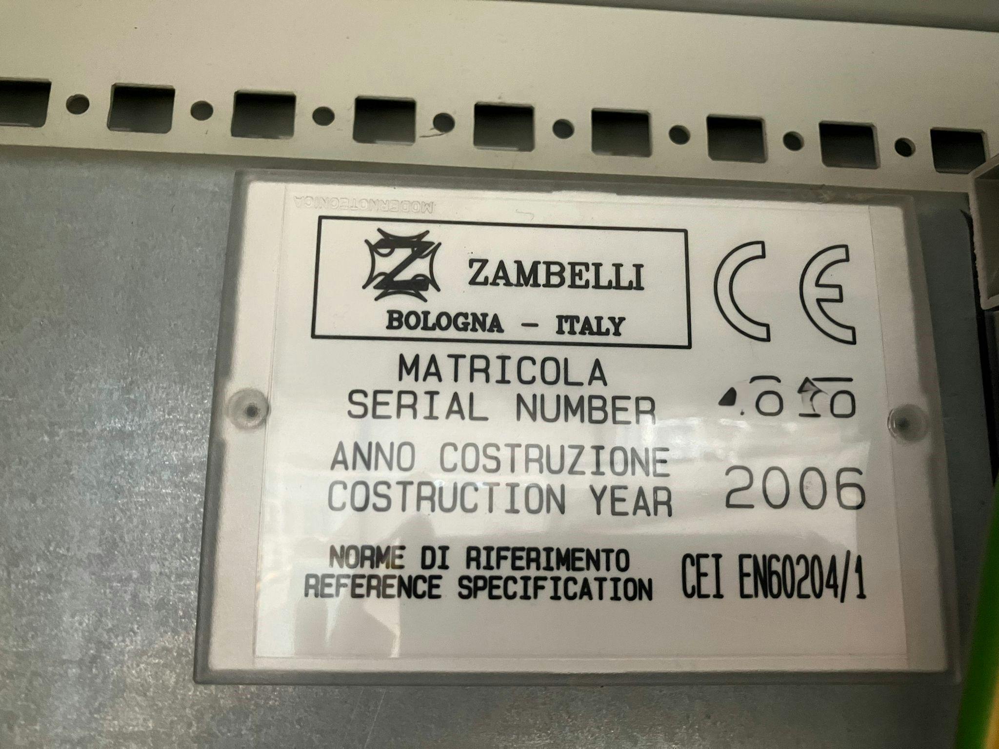 Nameplate of Zambelli LFT 50/VCS