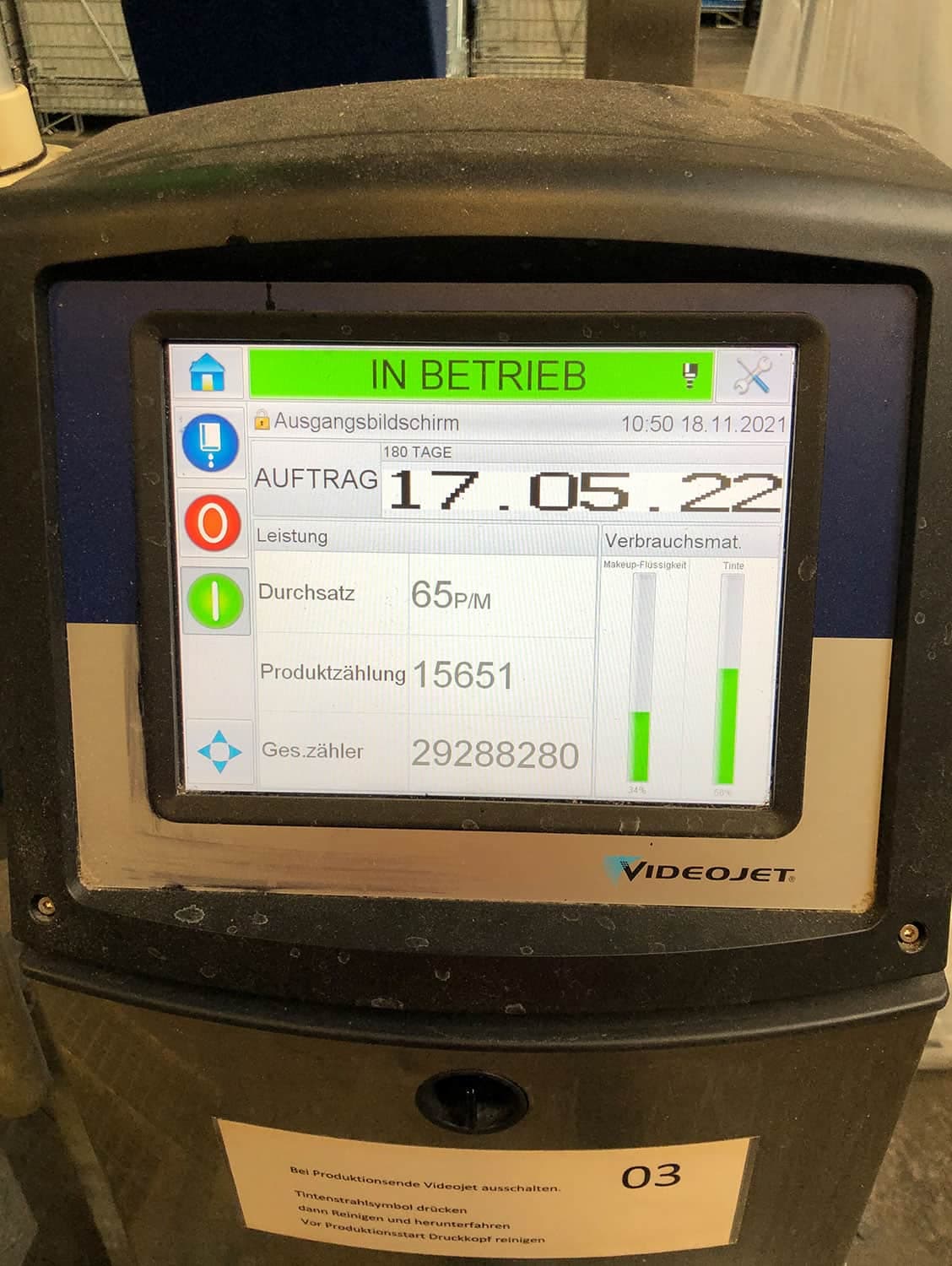 Control unit of Kettner Verpackungsstrang