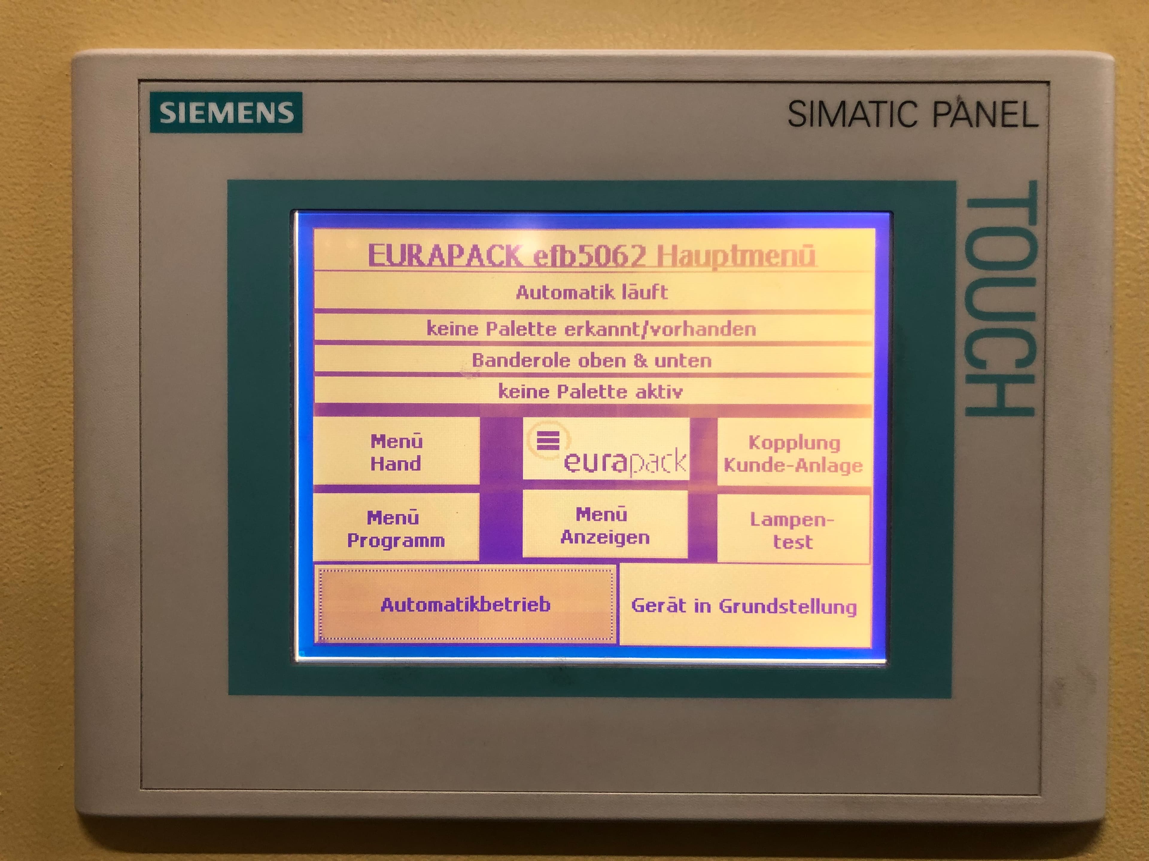 Control unit of Eurapack Zweifach Folienbanderolierer