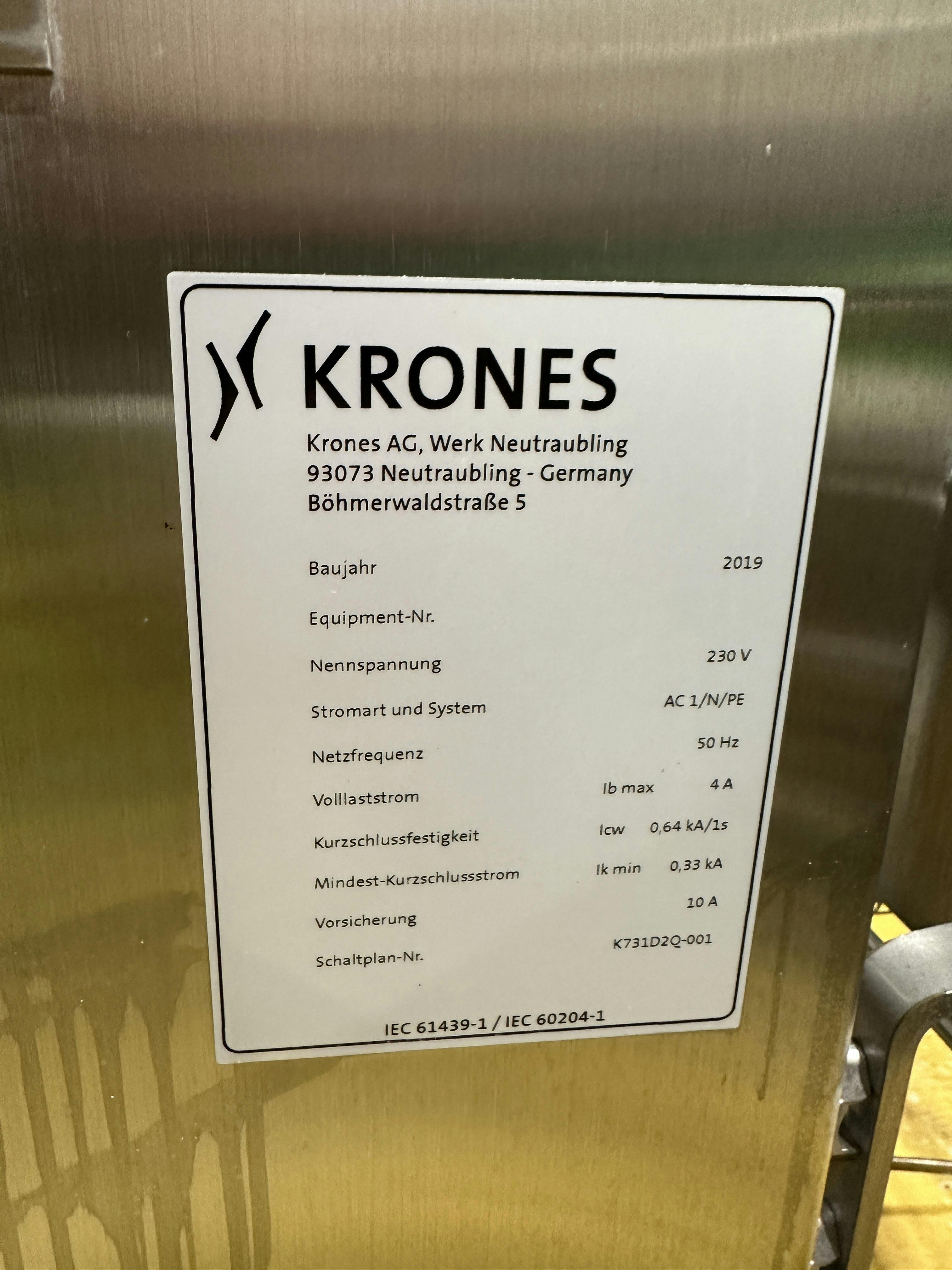 Nameplate of Krones Checkmat 731 