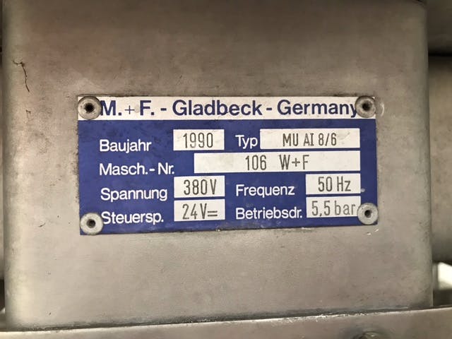 Nameplate of M+F KEG-Technik MULTIMAT A I 8/6