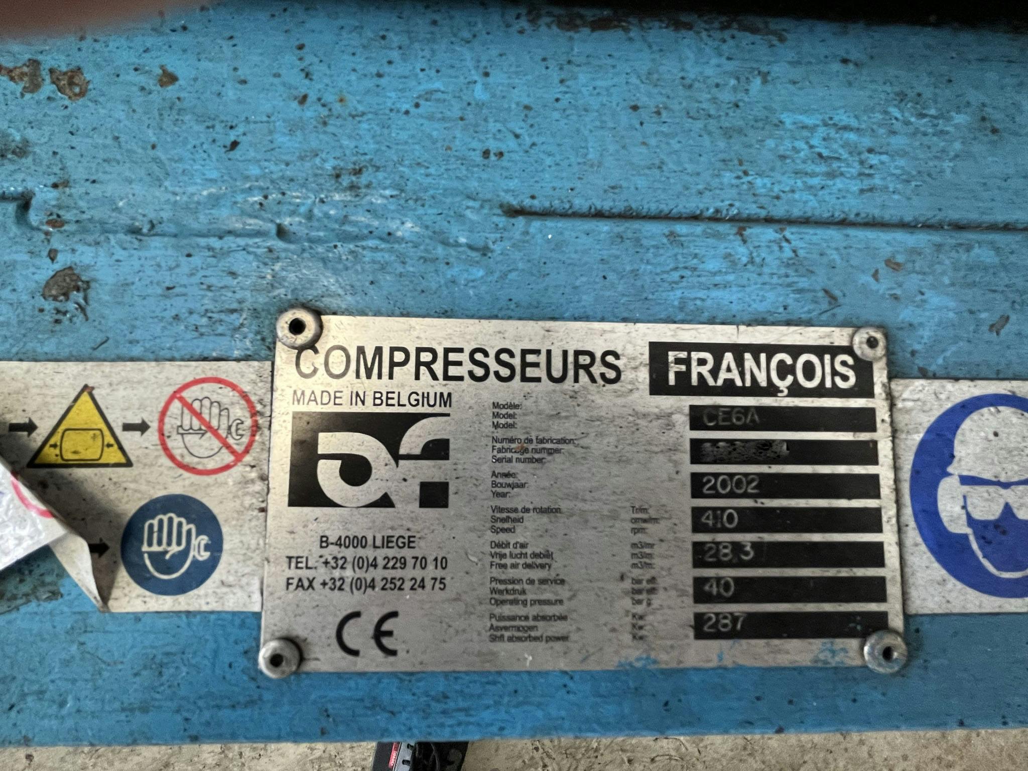 Nameplate of AF Compressors CE6SG40