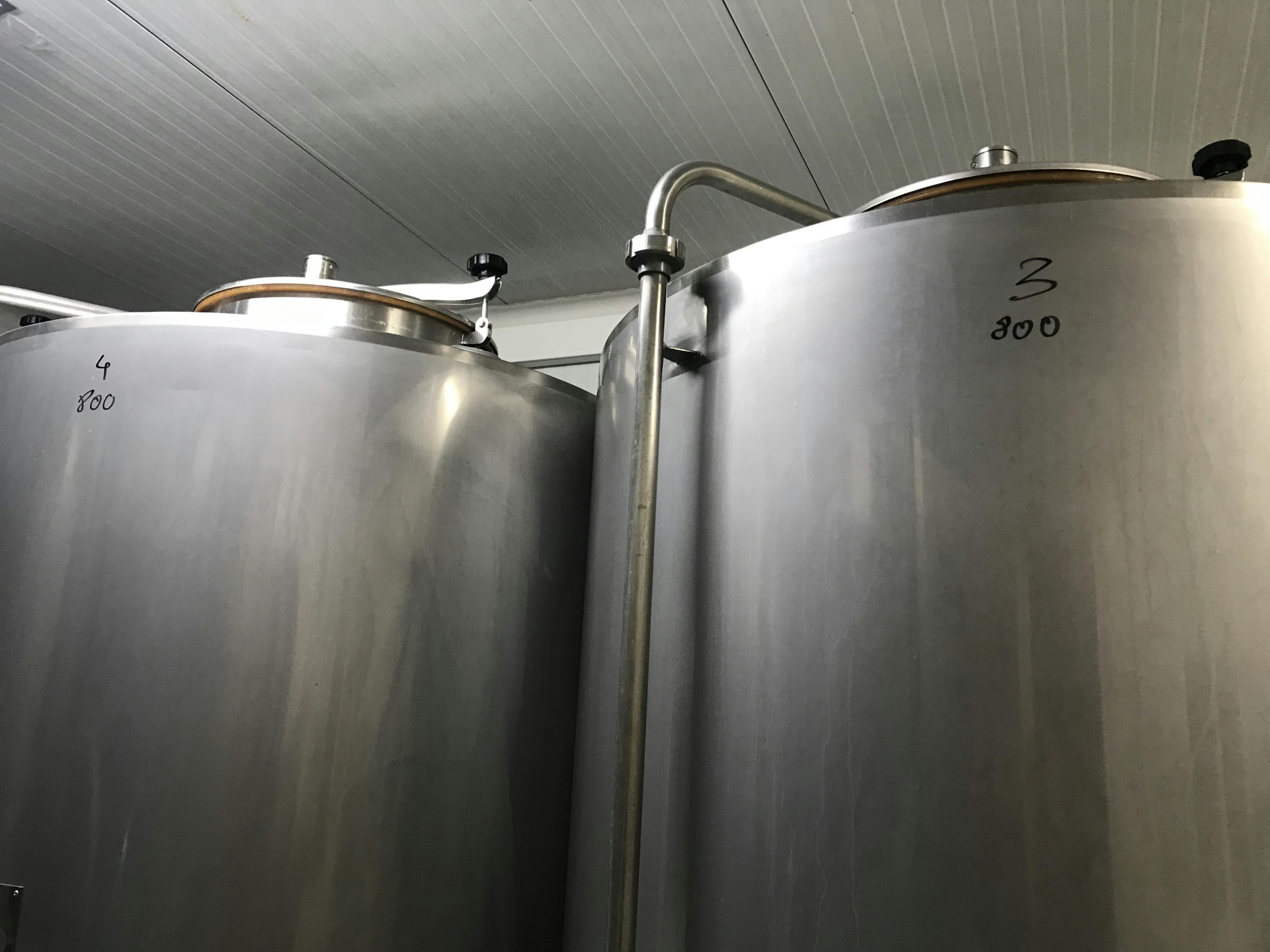 Front view of Ca l'Arenys Microbrewery 800l