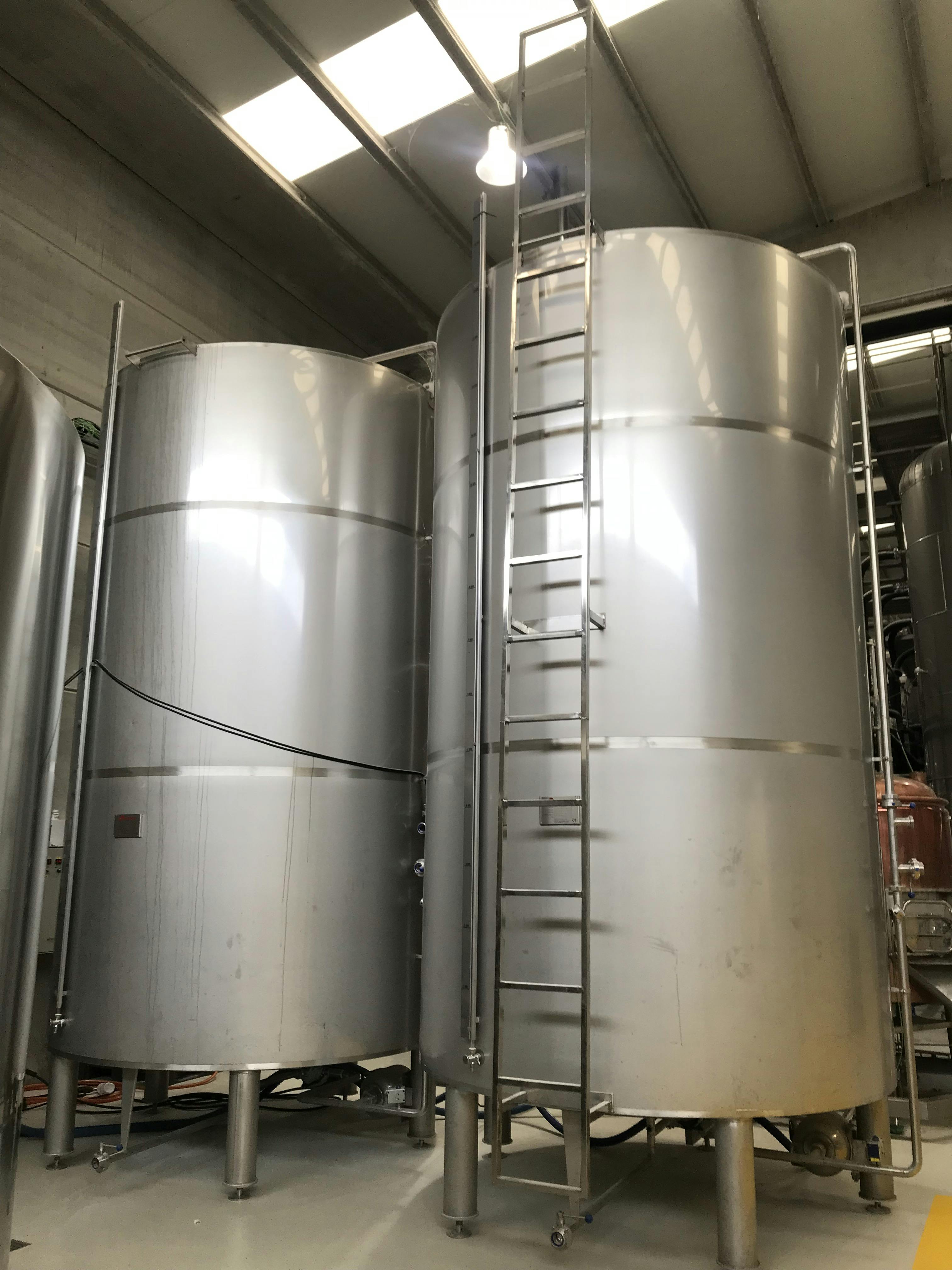 Side view of Spadoni complete 25hl micro brewery
